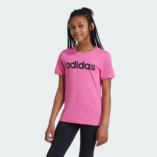 Rosa Camiseta Essentials Linear Logo Cotton Slim Fit