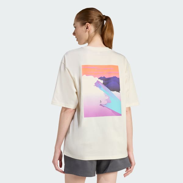 White OUTDOOR ADVENTURE GRAPHIC T-SHIRT