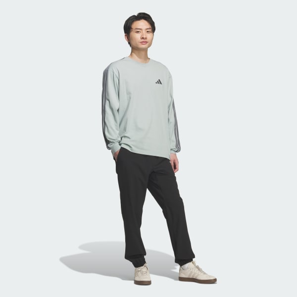 グリーン エッセンシャル プラス ルーズフィット スリーストライプス シングルジャージー 長袖Tシャツ