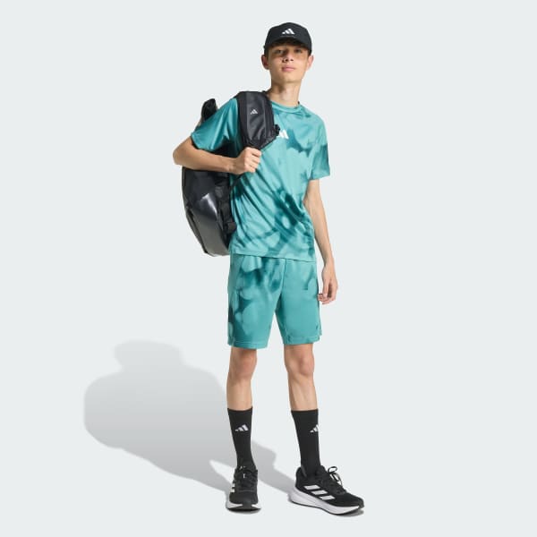 Verde shorts de Entrenamiento Graphic Allover para Niños