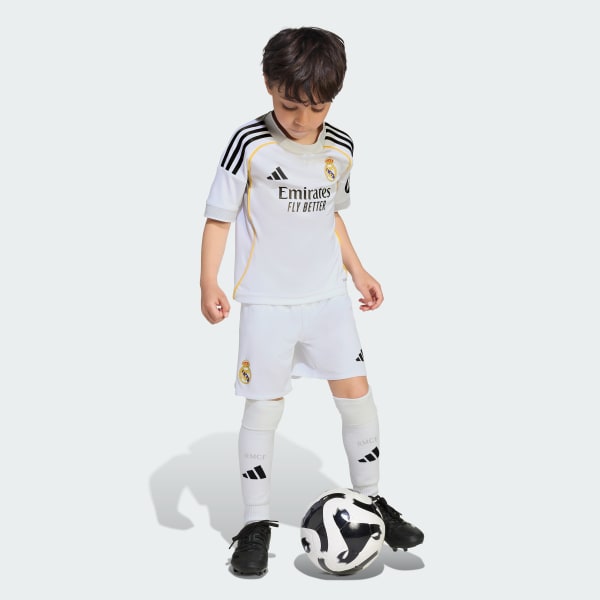 Blanco miniconjunto Uniforme Local Real Madrid 25/26 para Niños