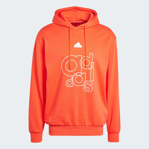 adidas Graphic Print Fleece Hoodie Orange Free Shipping with adiClub adidas US