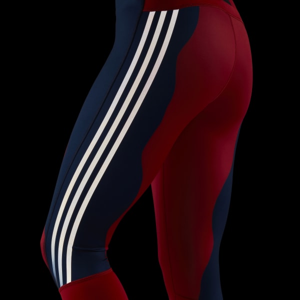 cervená Legíny Marimekko Run Icons 3-Stripes 7/8 Running MMA62