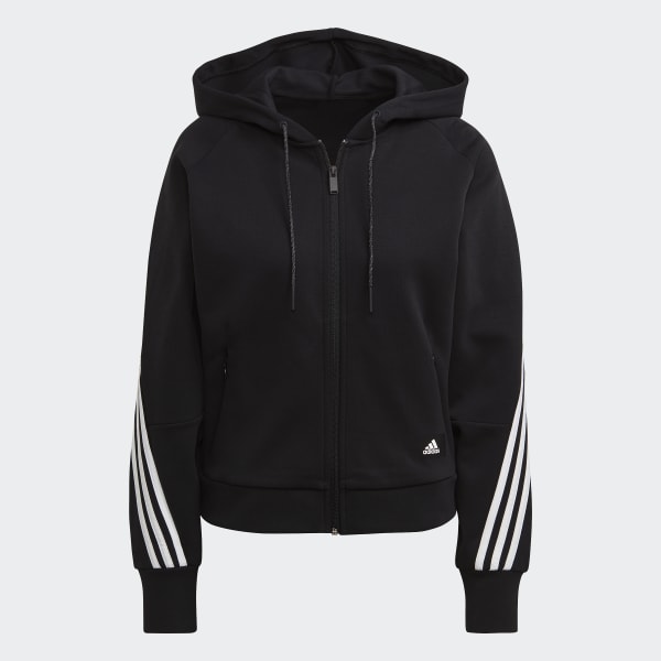 Adidas black zip up jacket women's hotsell