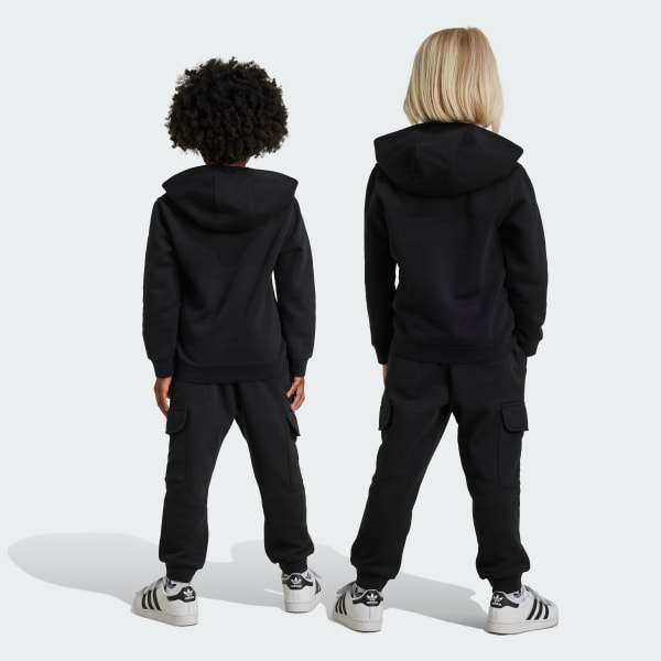 Svart Hoodie Cargo Sett