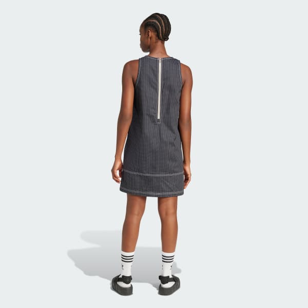 Gris Vestido peto Allover Print Midi