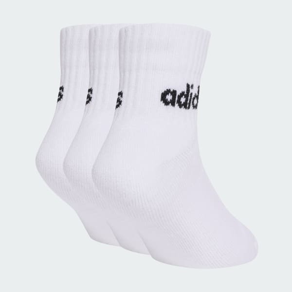 White Outlet Value Linear Kids Ankle Socks 3 Pairs