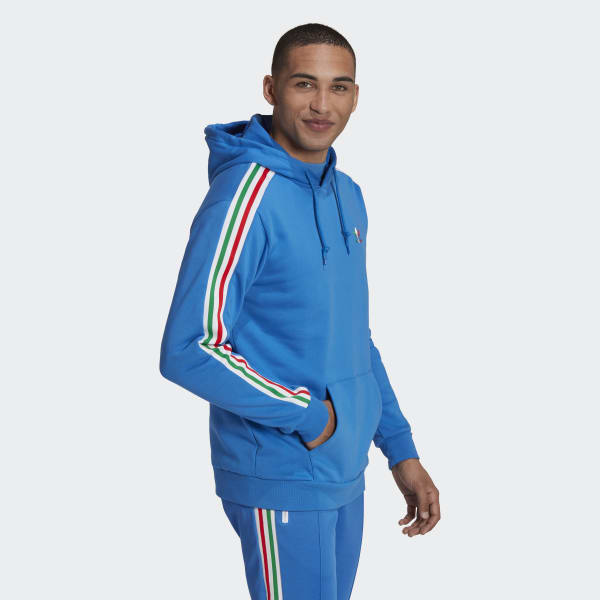Bleu Sweat-shirt à capuche 3-Stripes E5662
