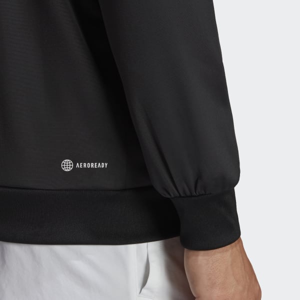Black 3-Stripes Knit Tennis Jacket