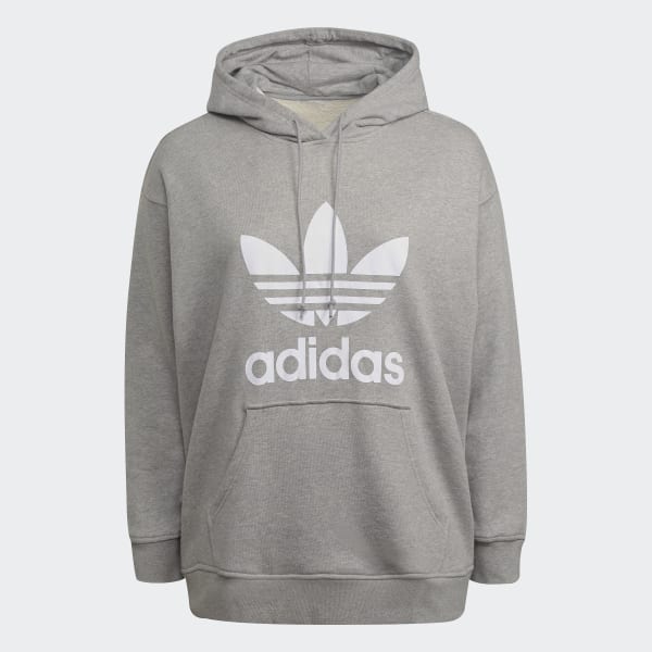 Gris Sweat-shirt à capuche Trefoil (Grandes tailles) IXZ98