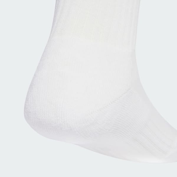 Weiss 3-Streifen Cushioned Crew Socken, 3 Paar