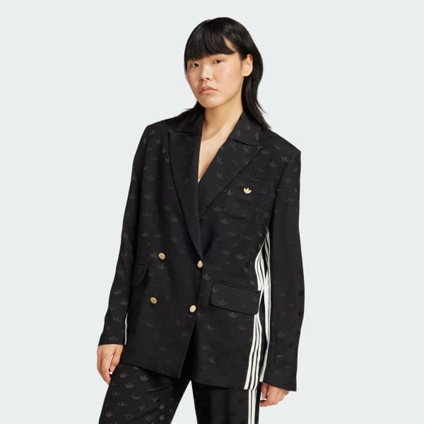 adidas Originals｜プレミアムウーブンジャガードブレザー アディダス プレミアム ウーブン ジャカードブレザー - ブラック