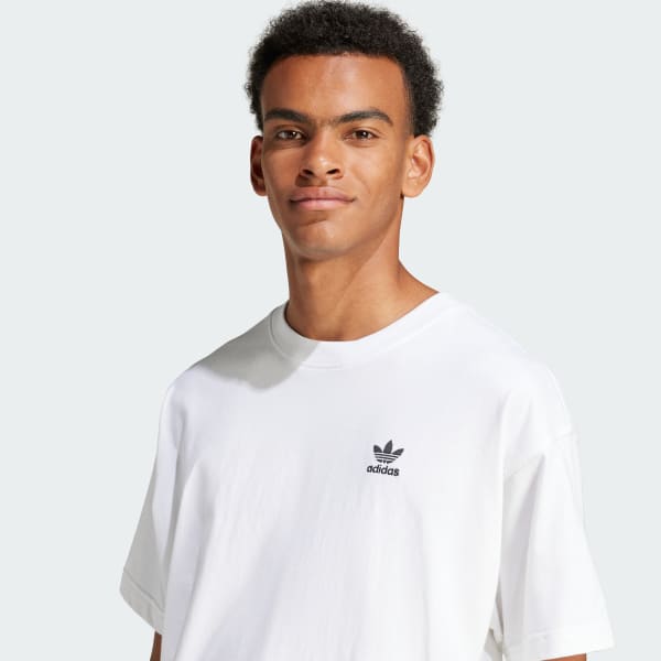 adidas Trefoil Essentials Oversized Tee - White | Free