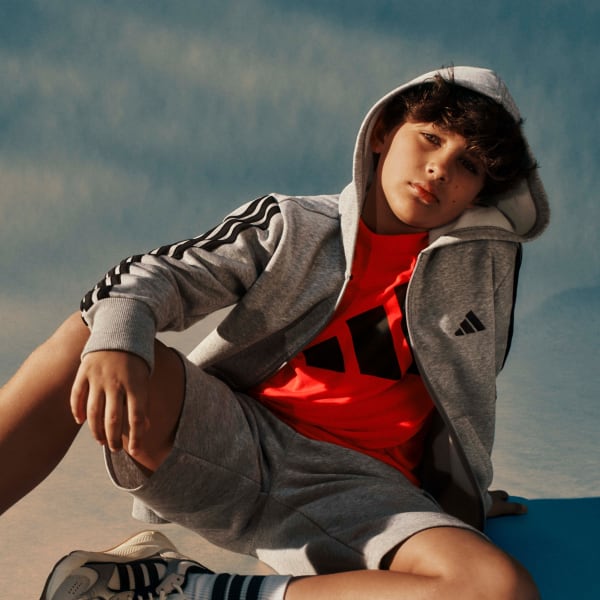 adidas Essentials Full Zip Hoodie Kids Grey adidas Singapore