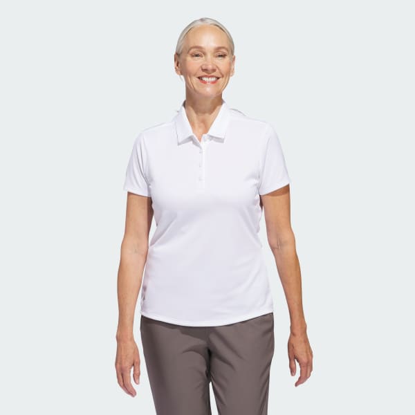 adidas Women's Solid Performance Short Sleeve Polo Shirt - White ...