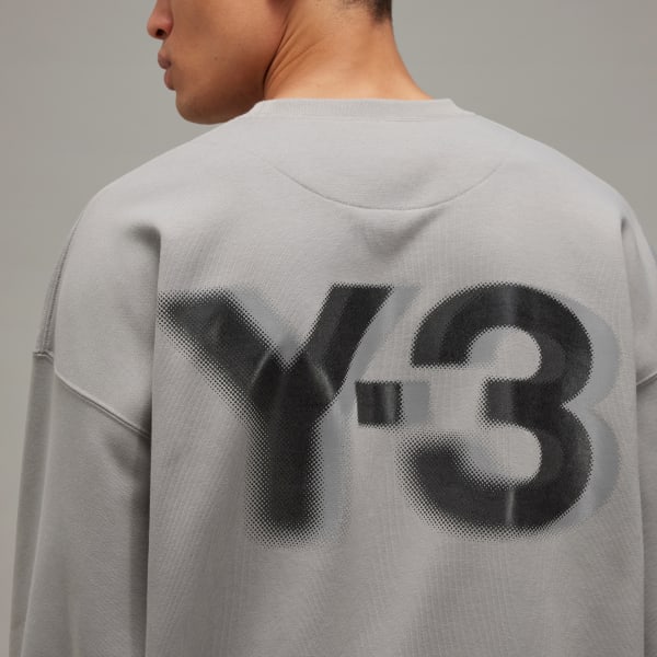 adidas Y-3 Logo Crew Sweatshirt - Grey | Free Shipping with