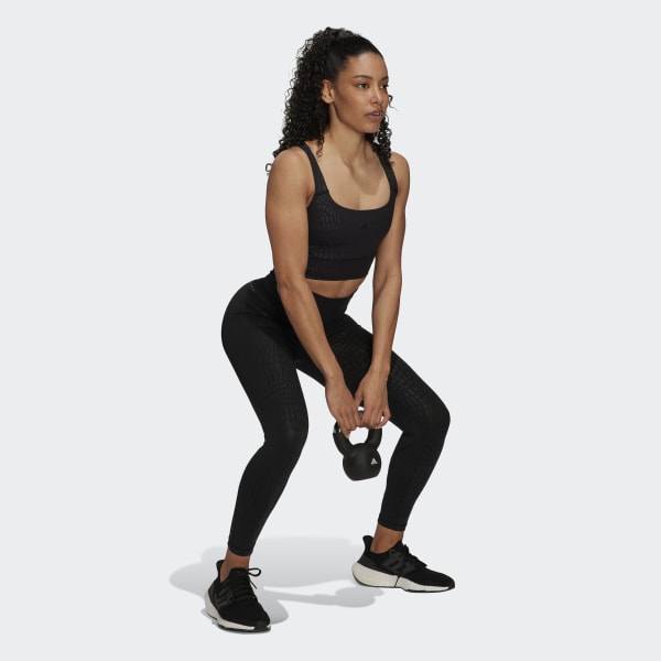 Negro Top Deportivo Powerimpact Training Longline Soporte Medio TW327