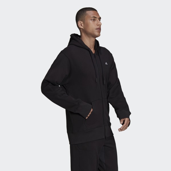 Black adidas Sportswear Comfy & Chill Full Zip Hoodie VM792