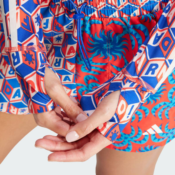 adidas x FARM Rio Crop Long Sleeve Shirt - Blue | Free