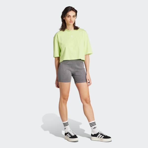 Grey Essentials Rib 1/4 Washed Shorts