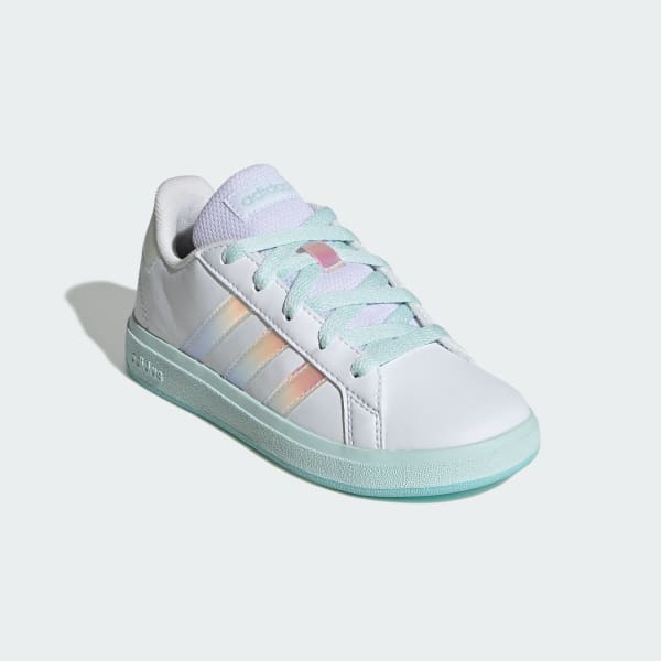 White Grand Court Lifestyle Lace Tennis Shoes