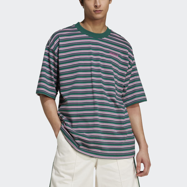 adidas '80s Loose Striped Tee - Green | adidas India