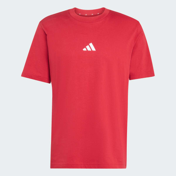 Borgonha Camiseta Essentials de malha simples com logotipo pequeno