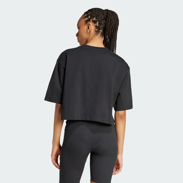 Black Essentials Crop Tee
