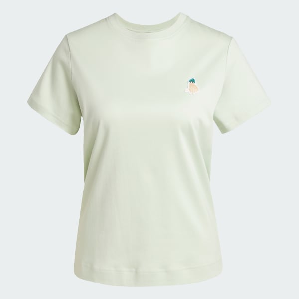グリーン キャット パッチ グラフィック 半袖Tシャツ