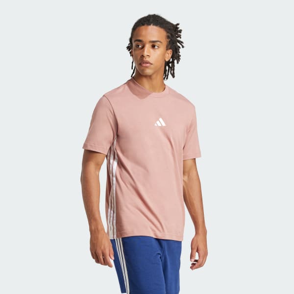 Rosa Playera Essentials 3 Franjas Tejido Jersey