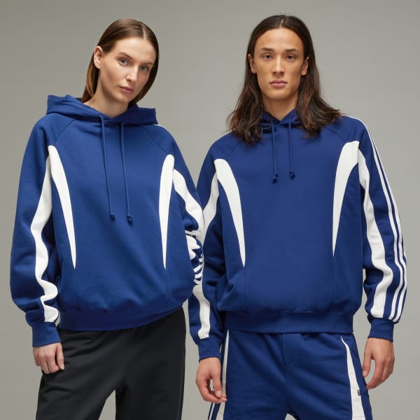 Adidas tape hoodie blue cheap