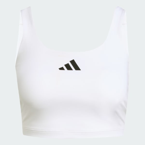 adidas Power Light Support Bra Tank - White | Free Shipping with