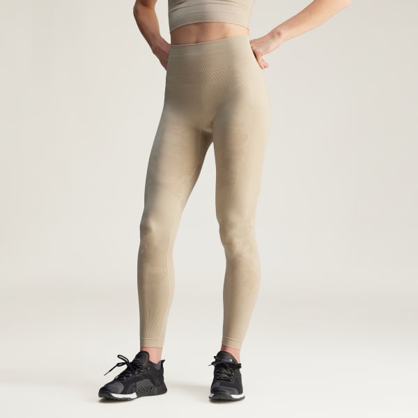 Beige adidas by Stella McCartney TrueStrength Seamless Yoga Tights