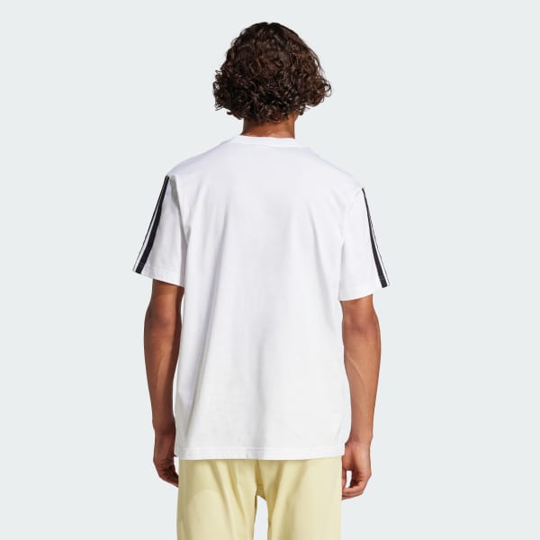 Λευκό Essentials 3-Stripes Single Jersey Tee