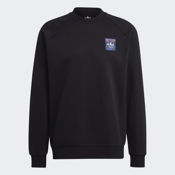 Preto Blusa Moletom Gola Redonda Graphic EWA00