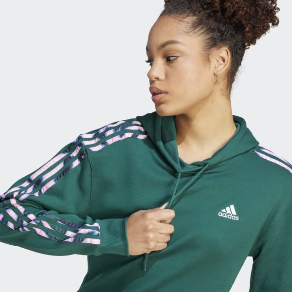 adidas Originals adicolor three stripe hoodie in collegiate green