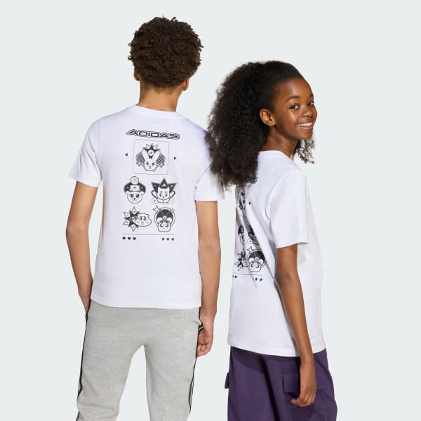 Blanco Playera Graphic Anime de mascotas para niños