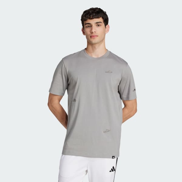 Gris Camiseta Lounge Slides Estampada