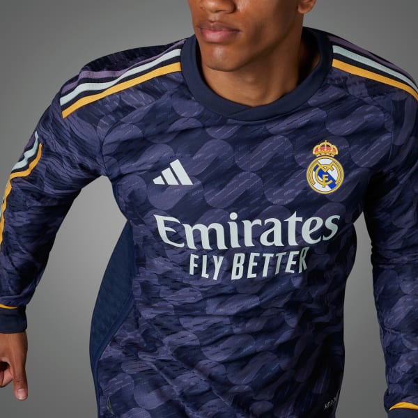 Real Madrid 23/24 Long Sleeve Away Authentic Jersey