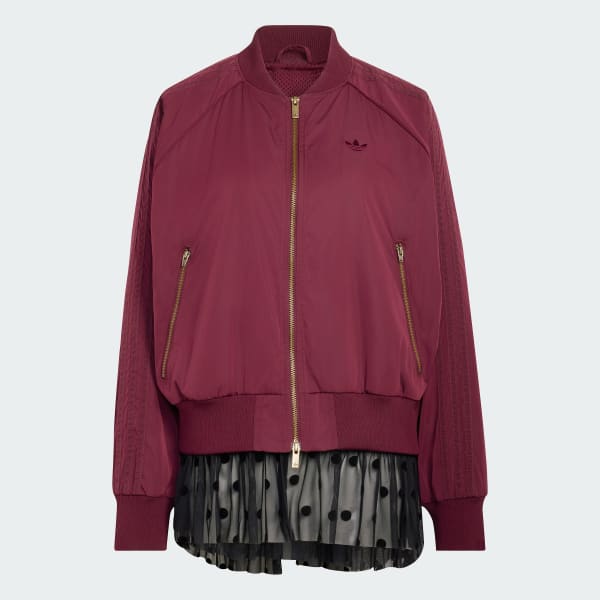 Borgonha Jaqueta Bomber com Camadas