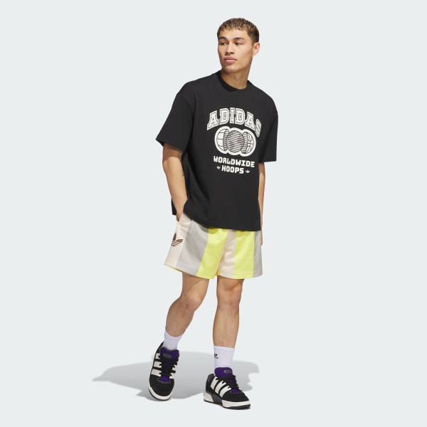 ブラック Worldwide Hoops カレッジ半袖Tシャツ