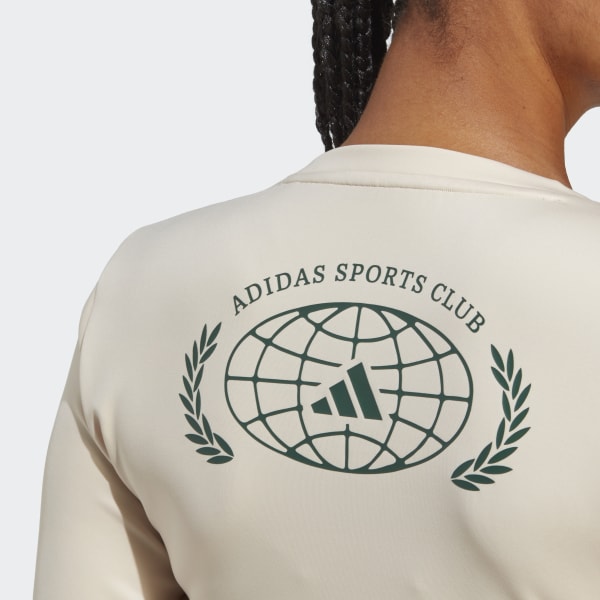 adidas Sports Club Long Sleeve Crop Tee - Black