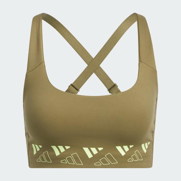zelená adidas Powerimpact Training Medium-Support Logo Bra
