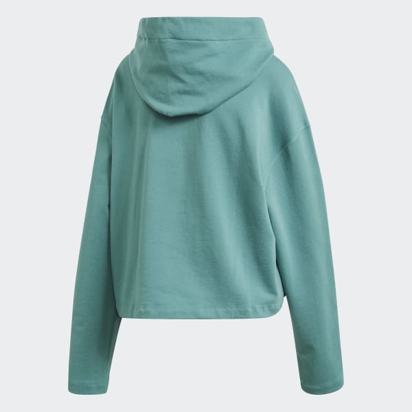 turquoise cropped moletom com capuz