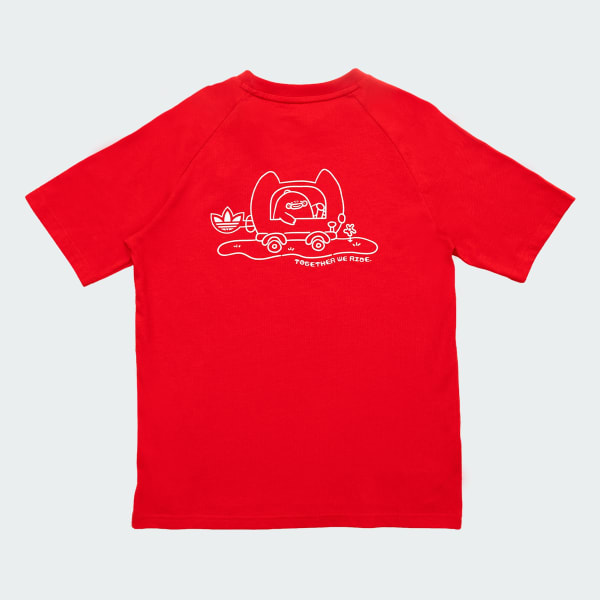Red adidas JUNIOR TEE x DMEOW