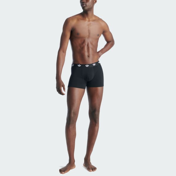 ブラック コンフォート フレックス コットン トランクス 3 パック アンダーウェア