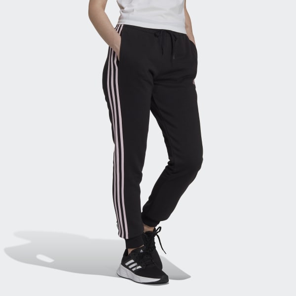 adidas Essentials Fleece 3-Stripes Pants - Black | Women's Training ...