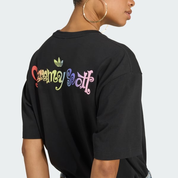 【adidas】Originals X JEREMY SCOTT ★ ロゴTシャツ adidas x Jeremy Scott Tee - Black | Free Shipping with