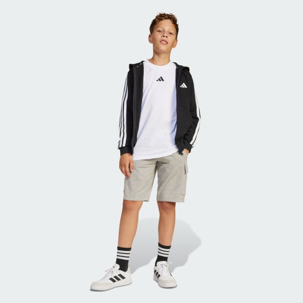 Preto Casaco com Capuz Essentials – Criança