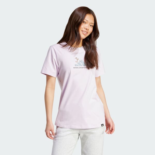 Μωβ Codes Doodle Surf Graphic T-Shirt